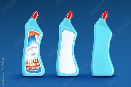 Toilet cleaner bottle mockup set