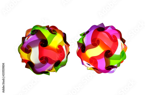 beautiful paper lantern isolated in white background