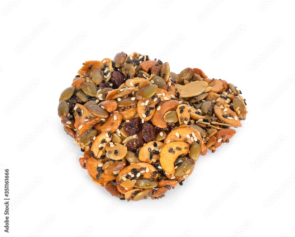 Φωτογραφία pile of granola cookies isolated on white background, healthy food