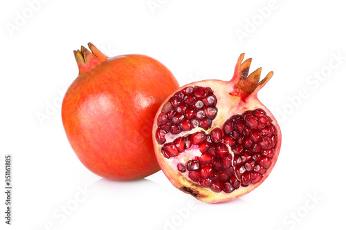 pomegranate fruits isolated on white background