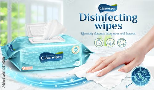 Ad template for cleaning wipes