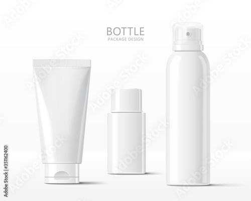 Fototapeta Naklejka Na Ścianę i Meble -  Realistic cosmetic bottle mock-ups