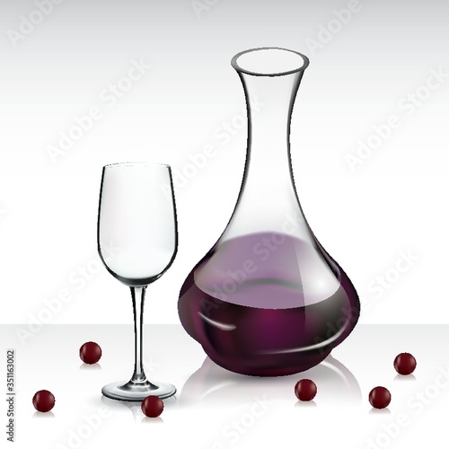 wineglass and wine decanter