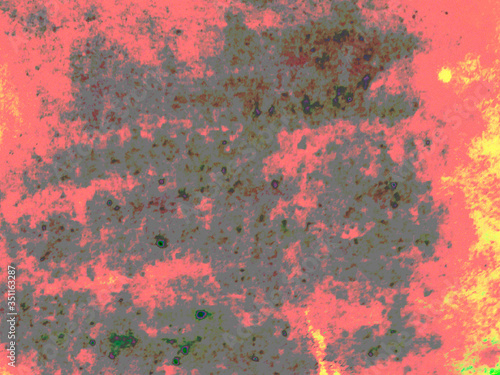 red background.  abstract  texture black spots.