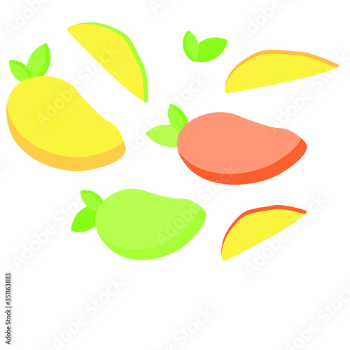 vector illustration set with mango