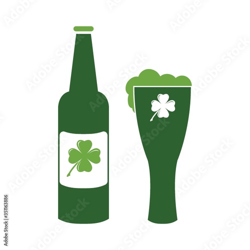 beer bottle with glass