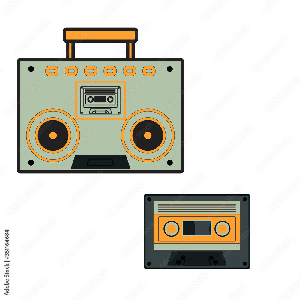 Fototapeta premium Music player. Radio icon Cassette tape vector illustration design