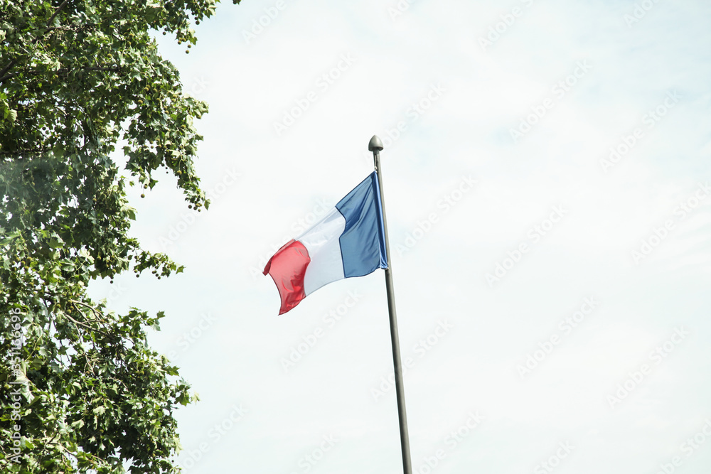 風にはためくフランス国旗 Stock 写真 Adobe Stock