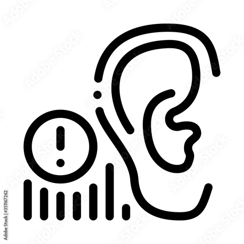 human hearing warning icon vector. human hearing warning sign. isolated contour symbol illustration
