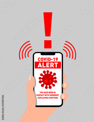 Coronavirus contact tracing app vector