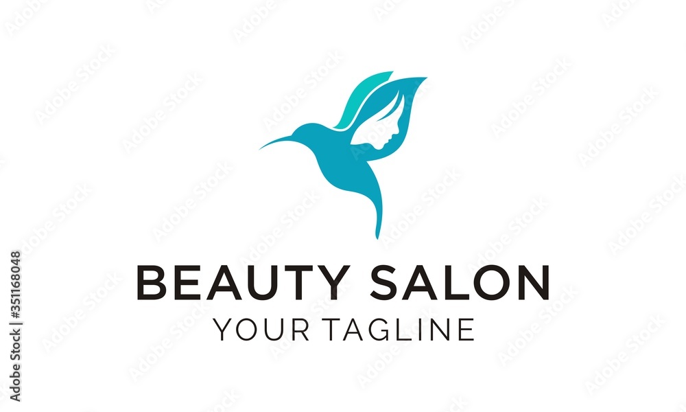 simple playful bird and girl logo design simple playful bird and girl logo design