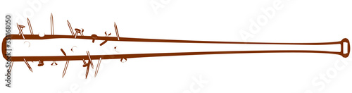 Nailed baseball bat vector illustration