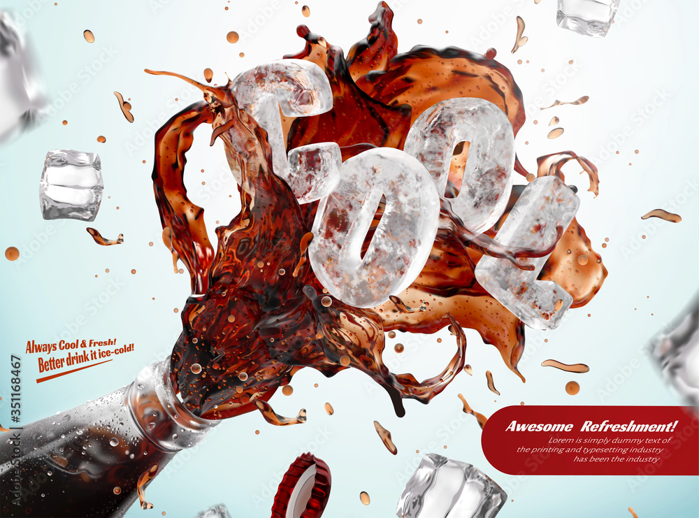 Ad template for fresh iced cola