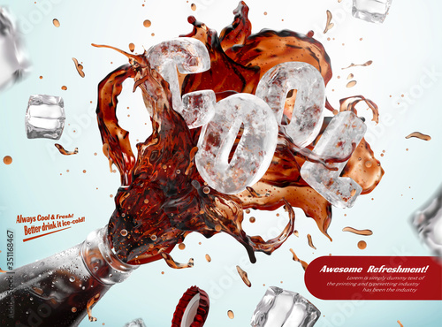 Ad template for fresh iced cola