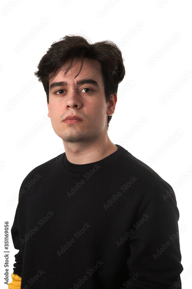 Fototapeta premium Portrait of Young Man on White Background.