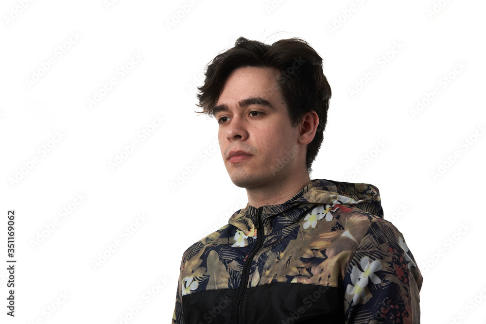 Portrait of Young Man on White Background. Portrait of Young Man on White Background.