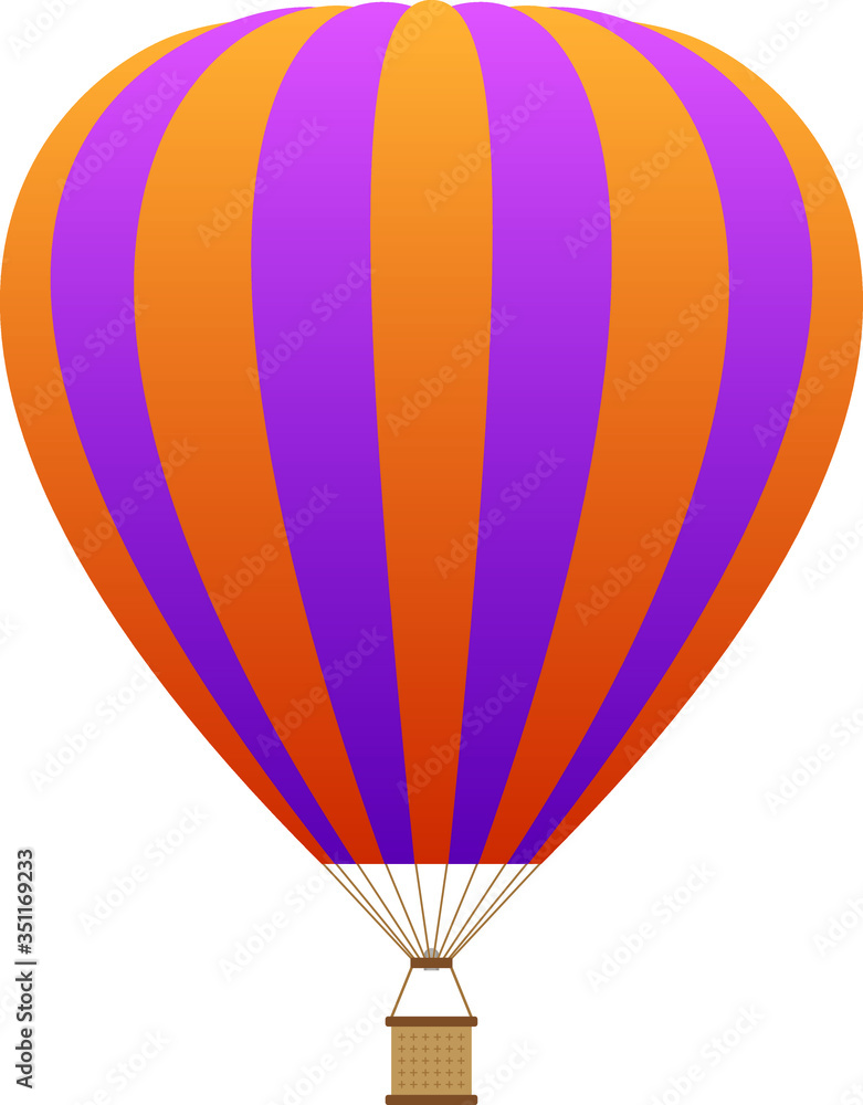 Fototapeta premium Detailed Hand Drawn 3D Illustration of a Colorful Hot Air Balloon