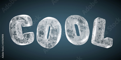 3d illustration of frozen letters