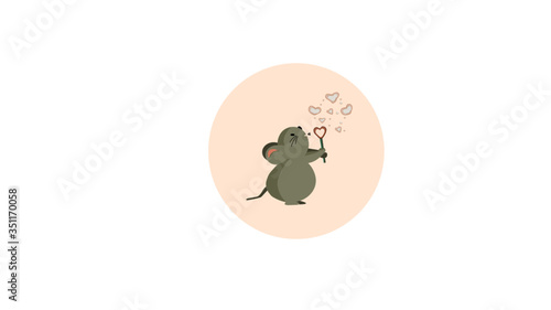 lovely little mouse love bubbles cute small animal art