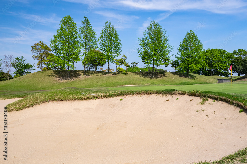 View of Golf Course with beautiful putting green. Golf course with a rich green turf beautiful scenery. View of Golf Course with beautiful putting green. Golf course with a rich green turf beautiful scenery.
