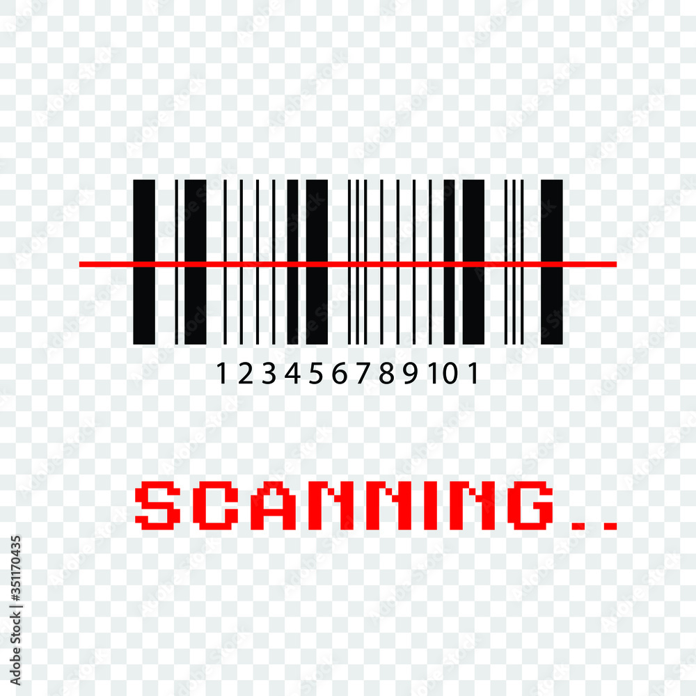 Realistic bar code on transparent background. Realistic bar code on transparent background.