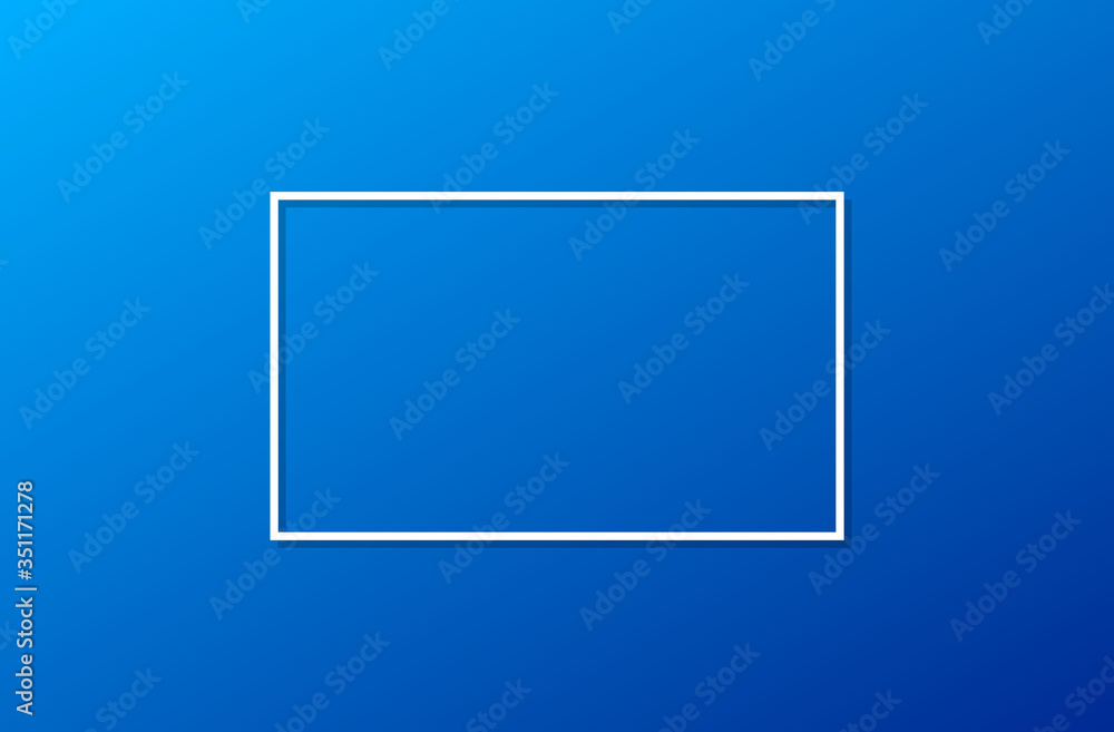 Empty blue background with white frame. copy space, side view, vector template Empty blue background with white frame. copy space, side view, vector template