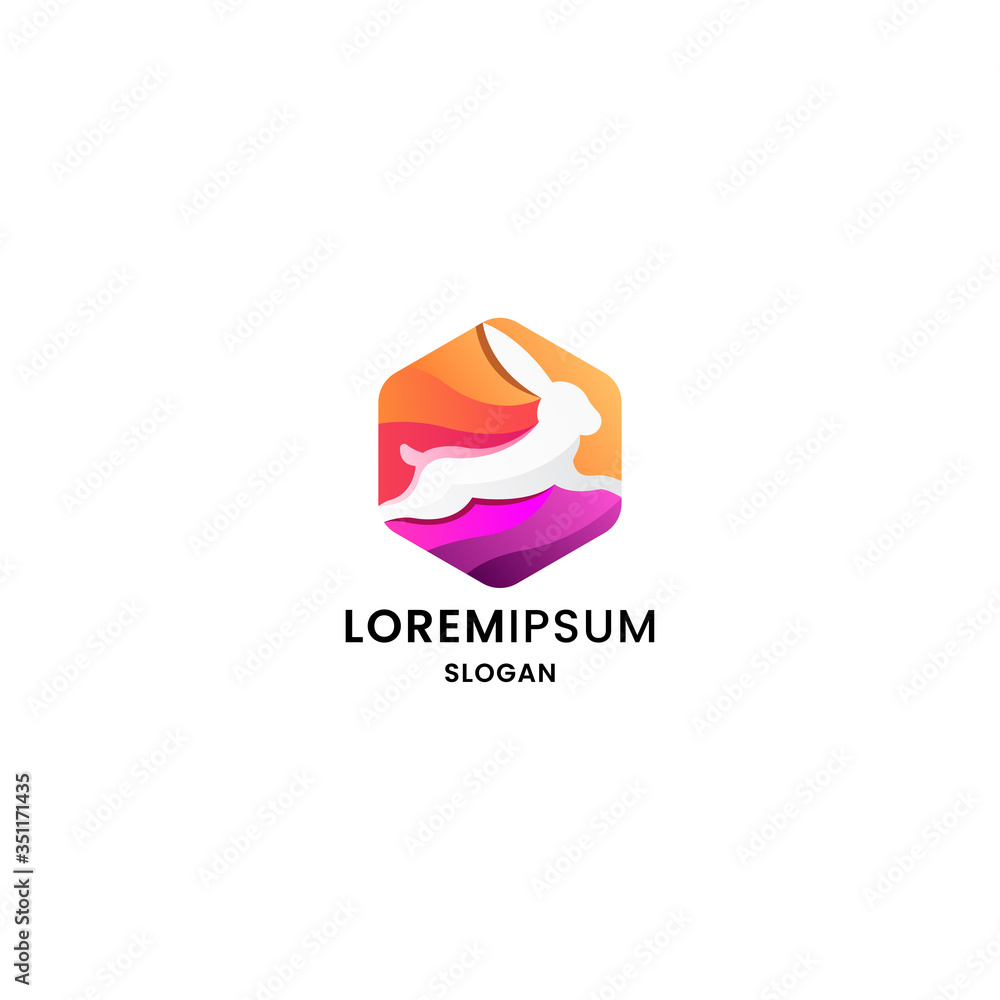 Awesome colorful abstract rabbit gradient logo icon design template vector illustration Awesome colorful abstract rabbit gradient logo icon design template vector illustration