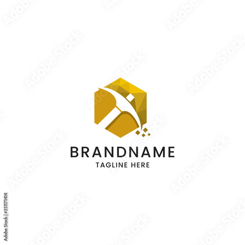 Mining logo icon design template vector
