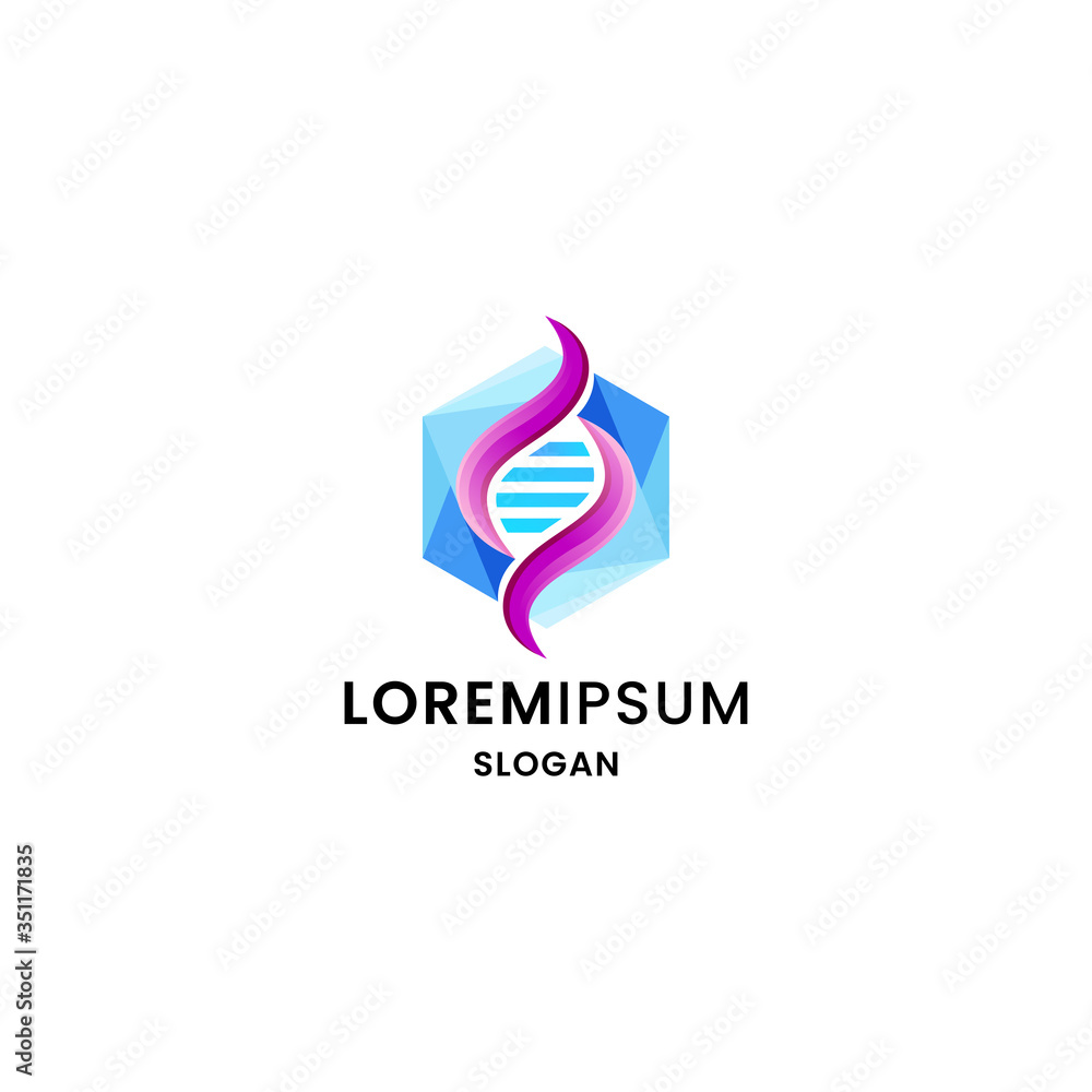 Abstract DNA helix colorful gradient logo icon design template vector Abstract DNA helix colorful gradient logo icon design template vector