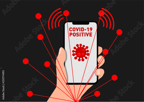 Coronavirus contact tracing app vector