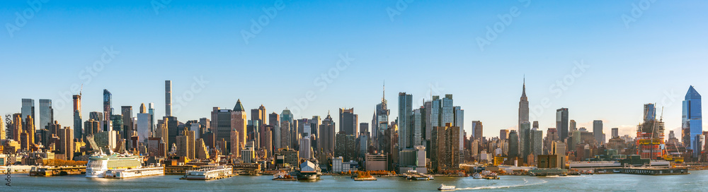 Daytime view of Manhattan Skyscrapers in New York, USA