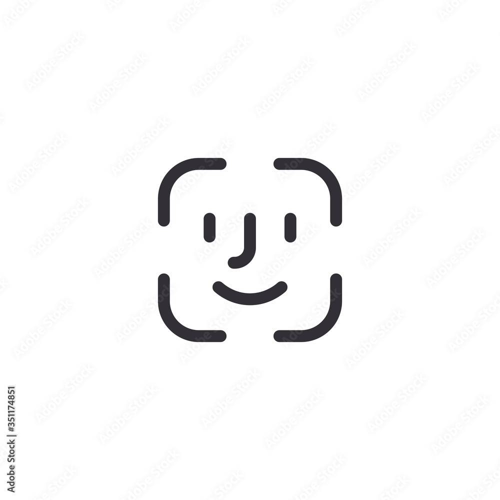 Face ID symbol icon. Vector Illustration Face ID symbol icon. Vector Illustration