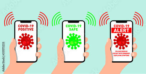 Coronavirus contact tracing app vector