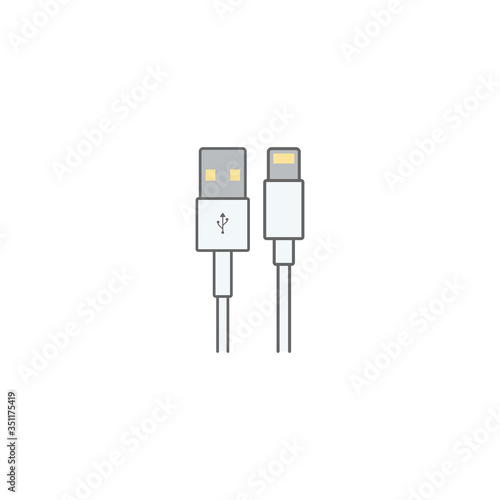 USB wire icon. Vector Illustration
