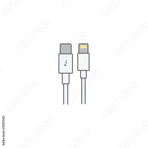 USB wire icon. Vector Illustration