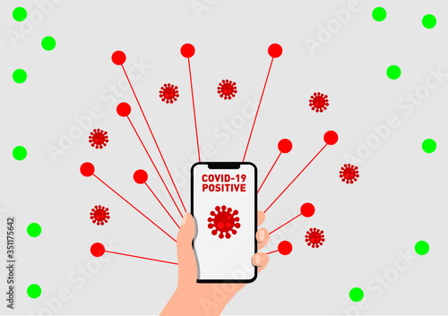 Coronavirus contact tracing app vector