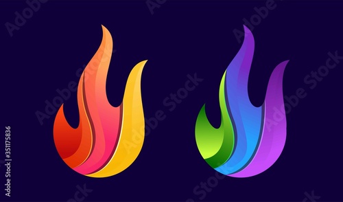 Fire logo colorful with modern concept