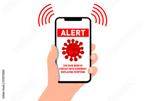 Coronavirus contact tracing app vector