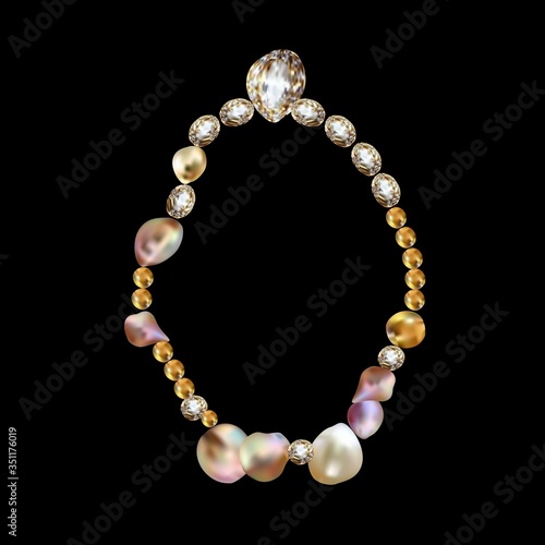 Women jewelry with Baroque pearls is symbol of beauty and art. Pearls are the best gift.