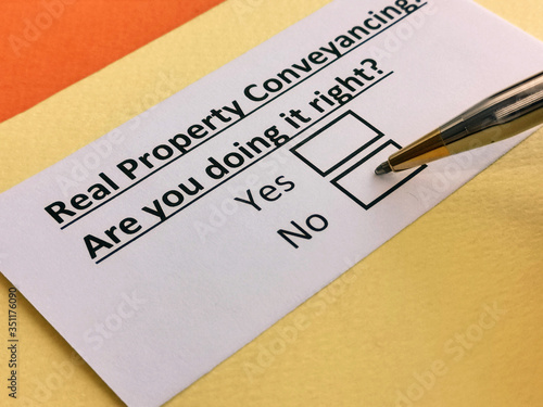 One person is answering question about real property conveyancing.