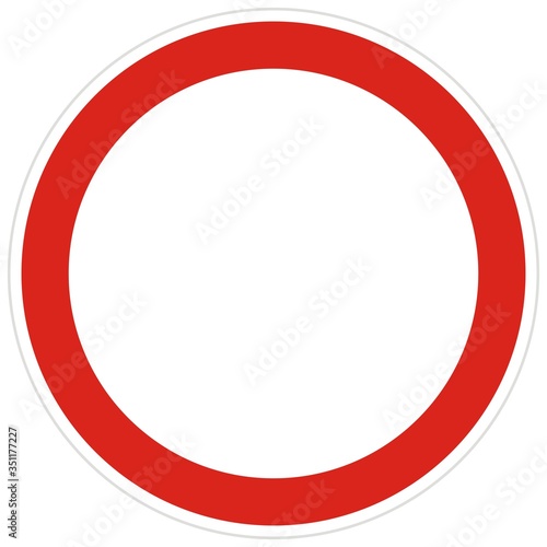 No entry road sign vector illustration. Not allowed sign isolated on white background. No entry of all vehicles in both directions.