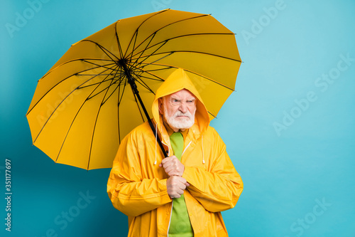 Fotografija Portrait of his he nice evil outraged irritated annoyed grey-haired man wearing