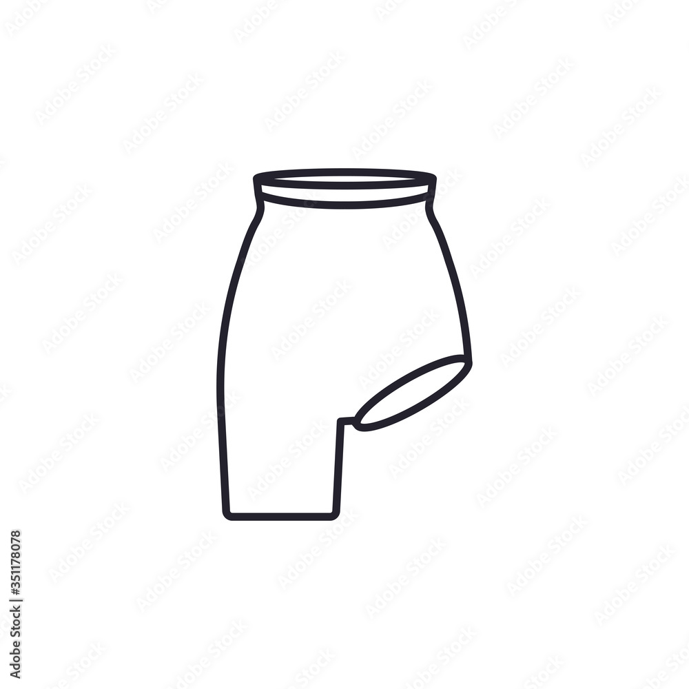 Right leg exposed short icon. Shape wear symbol modern, simple, vector, icon for website design, mobile app, ui. Vector Illustration Right leg exposed short icon. Shape wear symbol modern, simple, vector, icon for website design, mobile app, ui. Vector Illustration