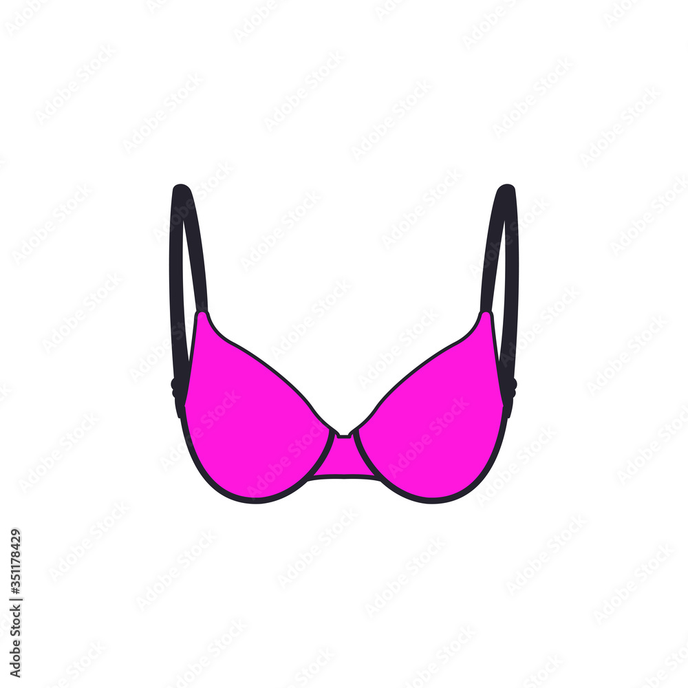 Pink bra icon. Bikini symbol modern, simple, vector, icon for website design, mobile app, ui. Vector Illustration Pink bra icon. Bikini symbol modern, simple, vector, icon for website design, mobile app, ui. Vector Illustration