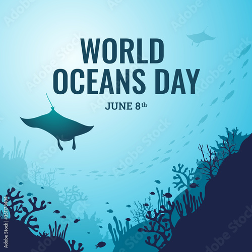 World ocean day illustration vector © wekraf