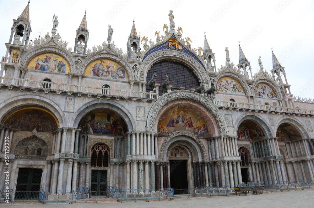 Basilica Saint Mark Venice without people due to the lockdown ca