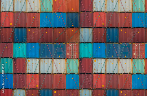 Photography shipping container , logistics / import, export concept  -