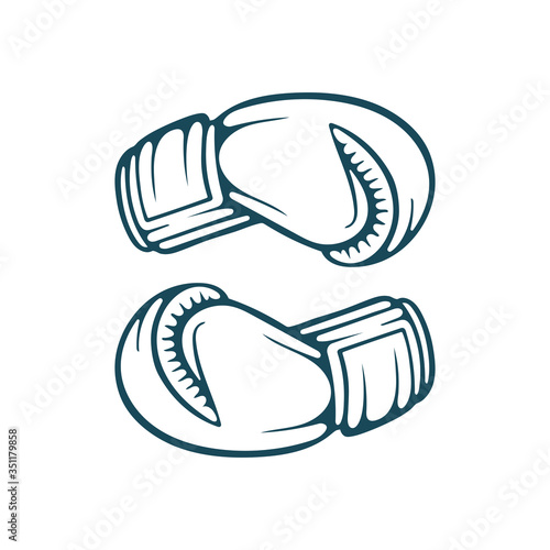 Boxing gloves. Boxing gloves hand drawn vector illustration. 