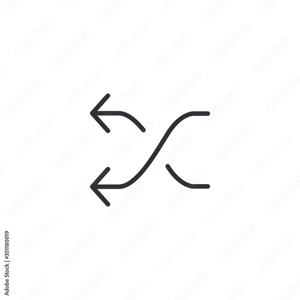 Shuffle icon. Multimedia symbol modern simple vector icon for website design, mobile app, ui. Vector Illustration Shuffle icon. Multimedia symbol modern simple vector icon for website design, mobile app, ui. Vector Illustration