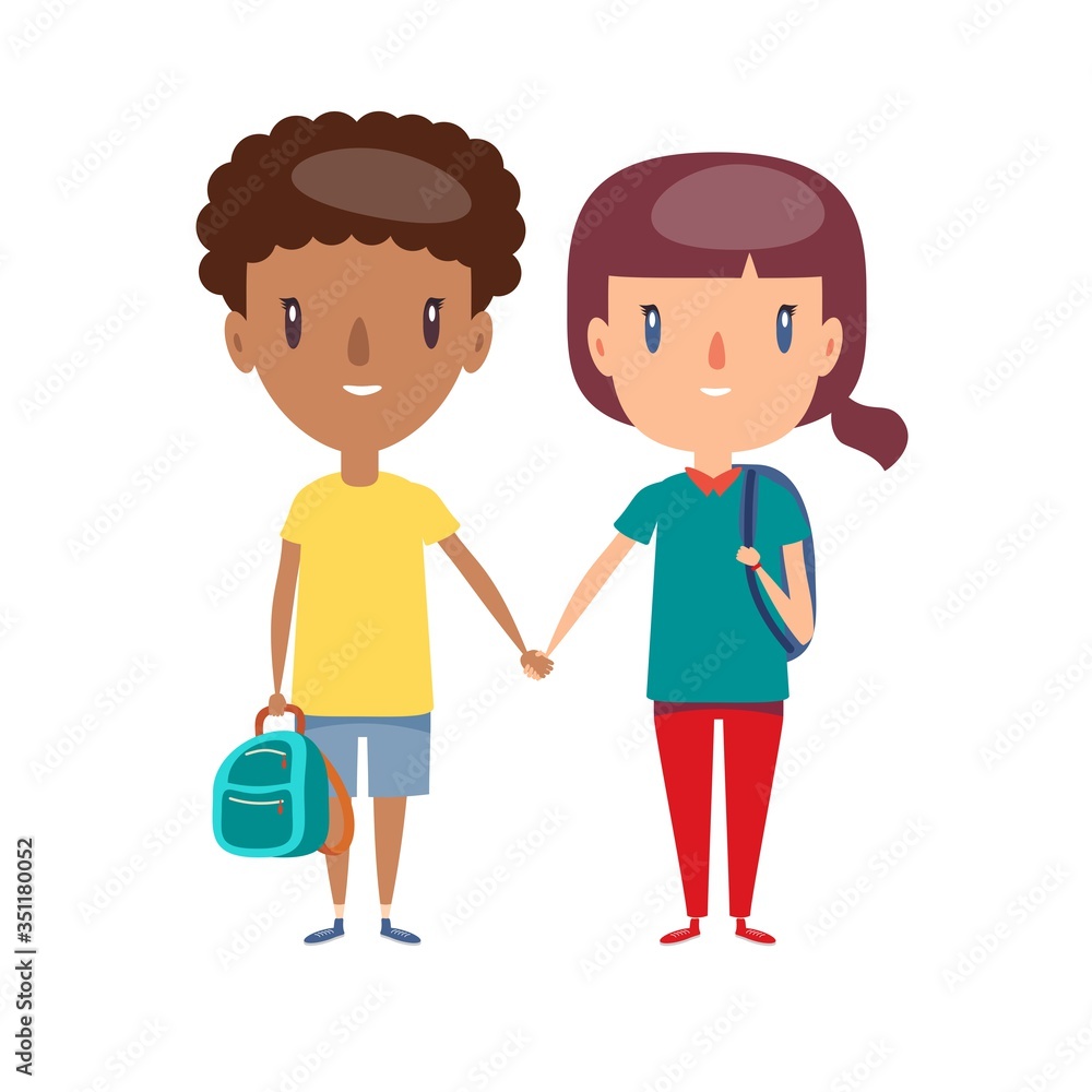 Kids flat illustrations set. Smiling little children in casual clothing Cheerful elementary school students, kindergarten pupils cartoon characters. Vector flat design illustration. Kids flat illustrations set. Smiling little children in casual clothing Cheerful elementary school students, kindergarten pupils cartoon characters. Vector flat design illustration.